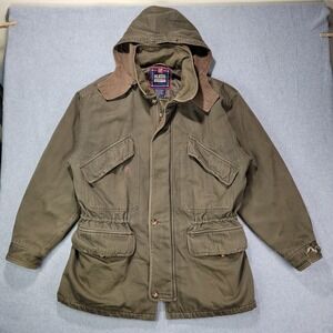 VINTAGE Gap Coat Mens Medium Green Chore Barn Jacket Military Utility Cotton 90s